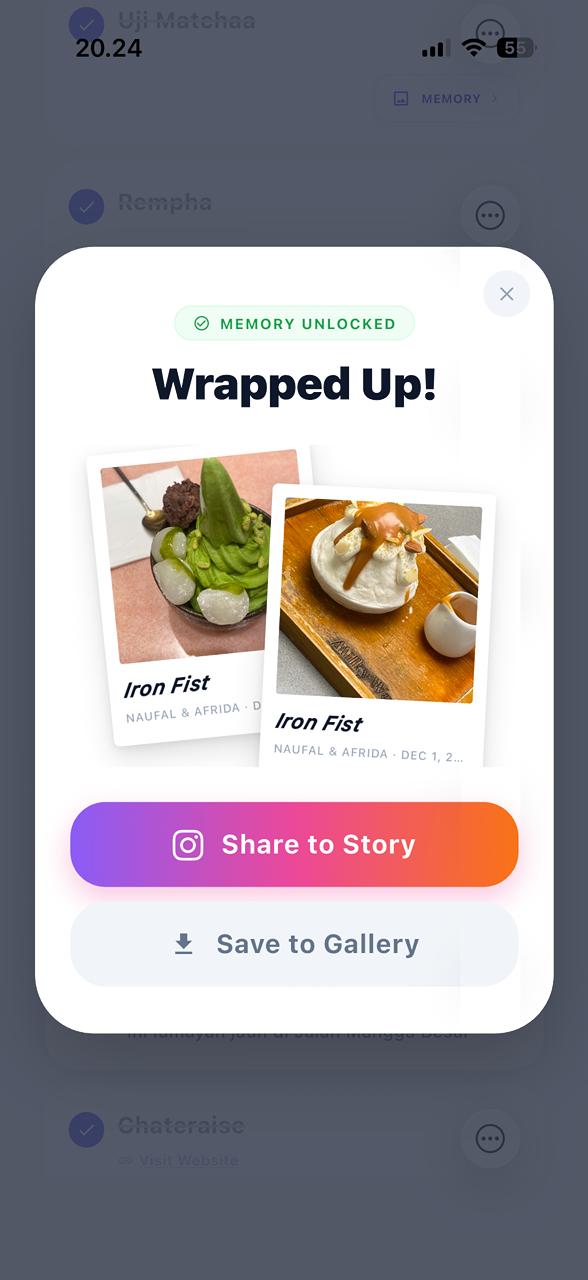 WeDo complete item screen